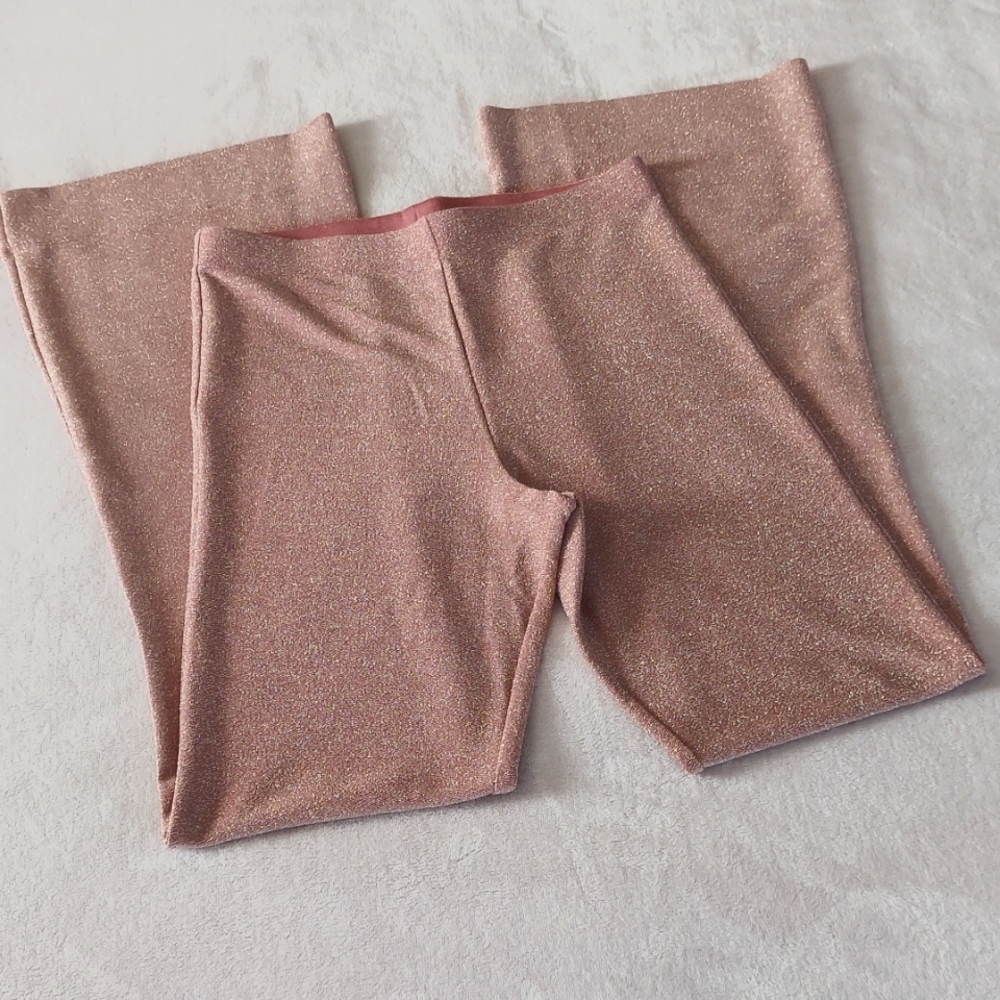 2019 VS Peachy Pink Copper Metallic Shimmer Wide Leg Pants